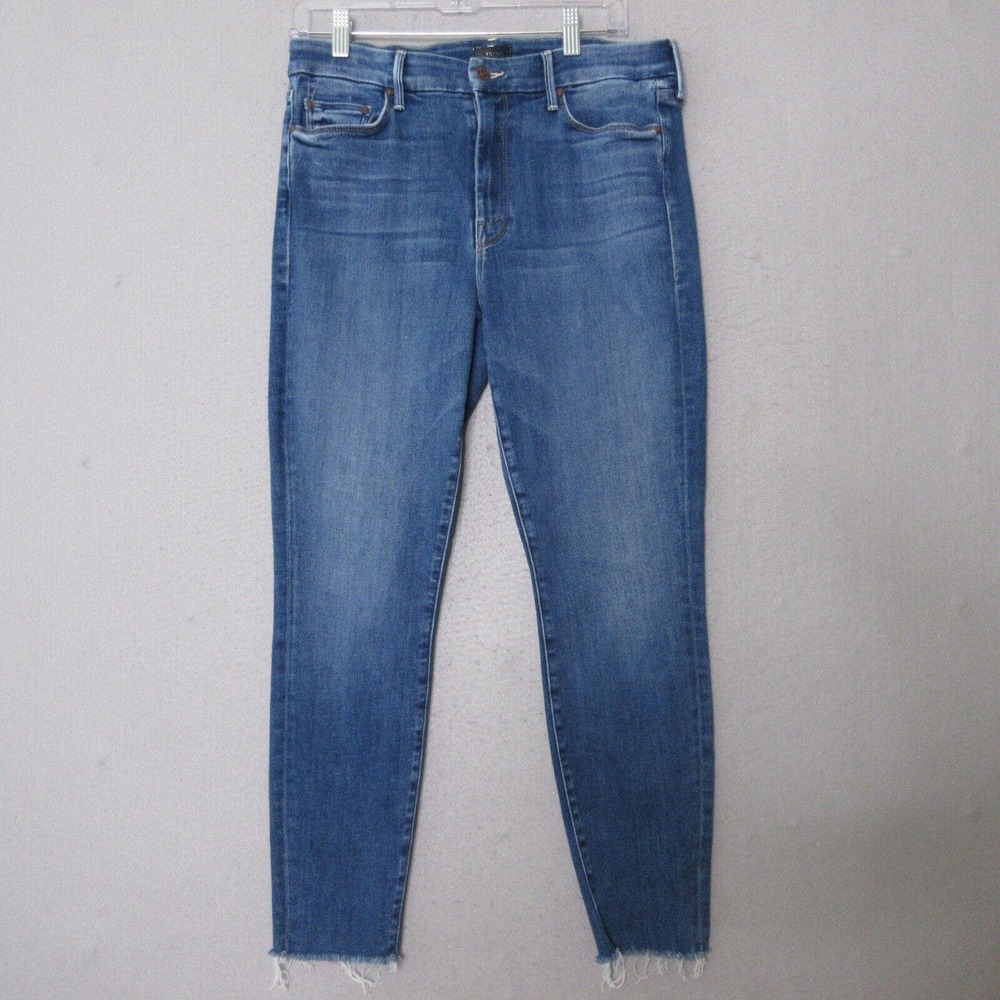 Mother The Looker Ankle Fray Jeans Women Plus 32 Satisfaction Guaranteed Wash